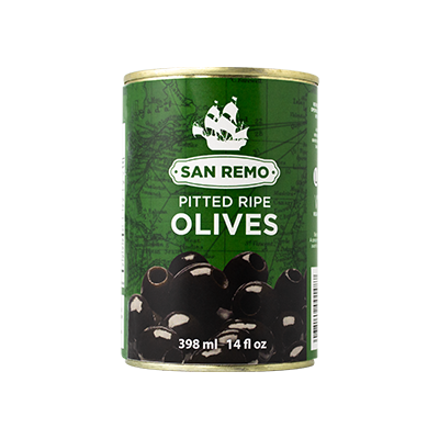 San Remo Black Olives - Pitted 398ml