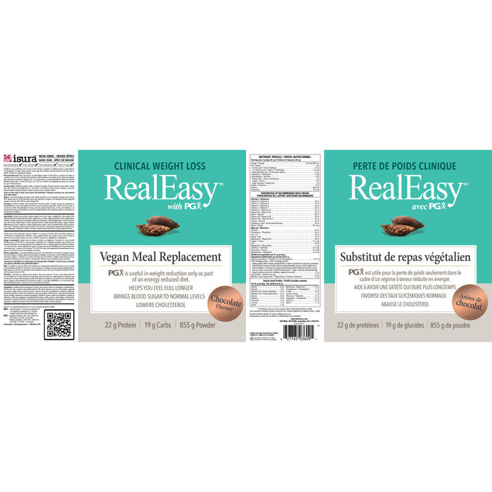 Real Easy with PGx Vegan Protein Powder Chocolate Flavour  855g