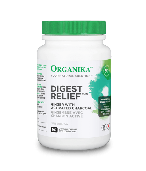 Organika Digest Relief - Ginger and Activated Charcoal 90 Vegecaps