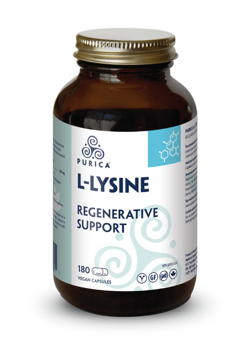 Purica L-Lysine Regenerative Support - Essential Amino Acid for the Maintenance of Good Health 180 vcaps
