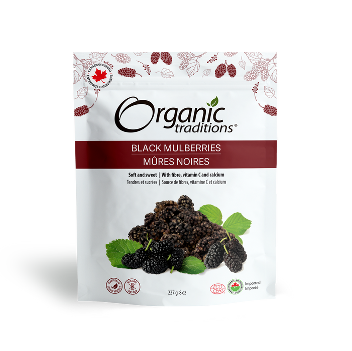 Organic Traditions Black Mulberries  227G