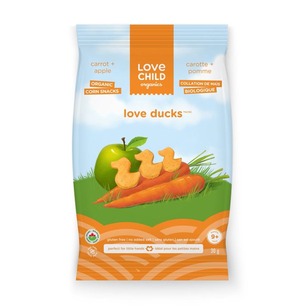 Love Child Love Ducks Organic Corn Snacks; Carrot & Apple 30g