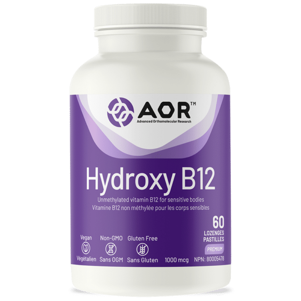 AOR Hydroxy B12 (unmethylated B12 for sensitive bodies) - 60 Lozenges