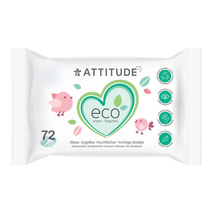 Attitude Eco Baby Wipes  72wipes