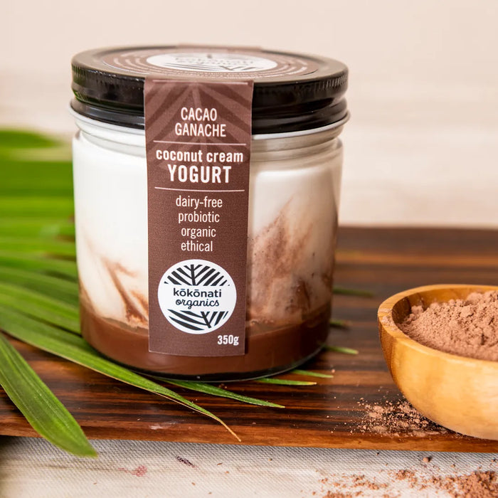Kokonati Organics Dairy Free Probiotic Coconut Cream Yogurt; Cocao Ganache 350g