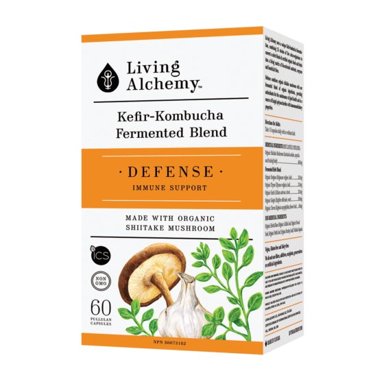 Living Alchemy Defense Immune Support - Kefir-Kombucha Fermented Blend with Shitake Mushroom 60vegicaps