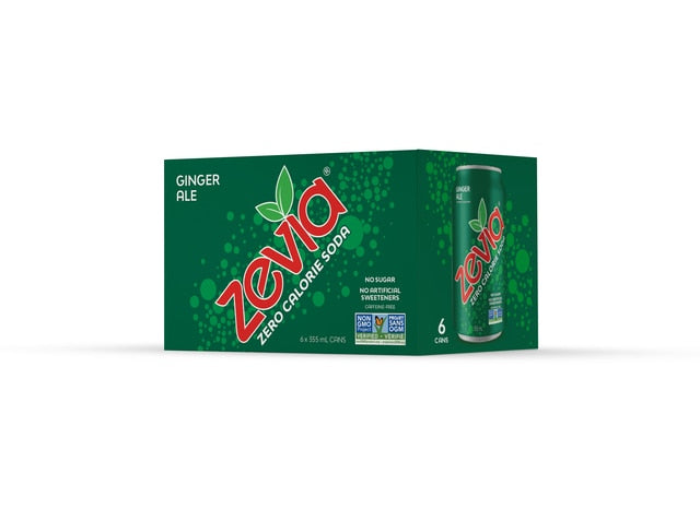 Zevia Zero Calorie Soda - Ginger Ale 6x355ml