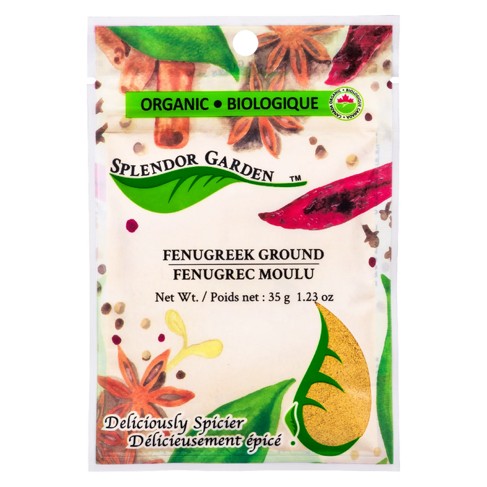 Splendor Garden Organic Fenugreek Ground – Aromatic Spice for Cooking & Wellness (454g)
