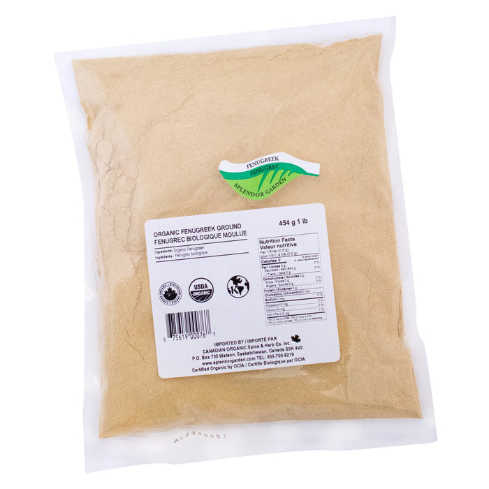 Splendor Garden Organic Fenugreek Ground – Aromatic Spice for Cooking & Wellness (454g)