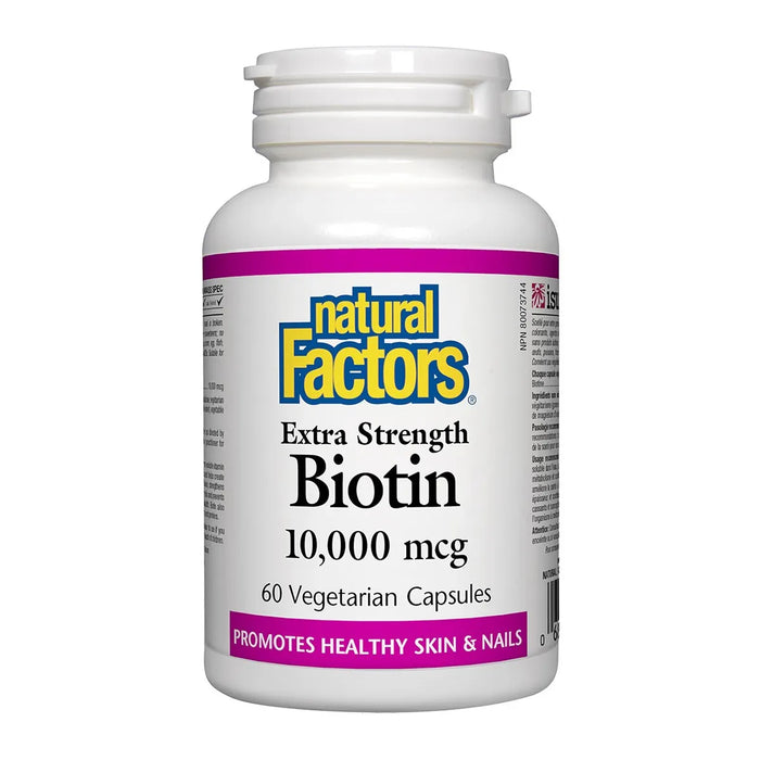 Natural Factors Biotin 10,000mcg – Hair, Skin & Nail Support (60 Vegi-Caps) 60 VEGI CAPS