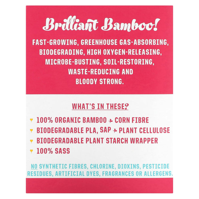 Here We Flo Bamboo Day Pads Ultra Thin + Winged 16pads