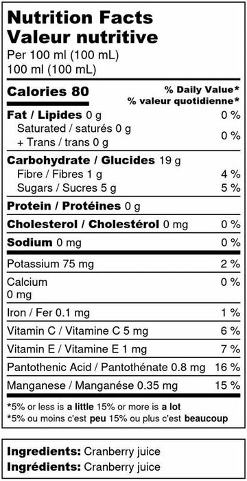 The Bog Riverside Cranberry Farm 100%  Pure Cold Pressed Cranberry Juice 946ml