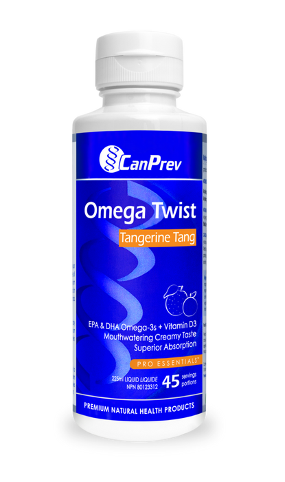 CanPrev Omega Twist: EPA & DHA Omega 3 with Vitamin D3 (Tangerine Tang)  225ml