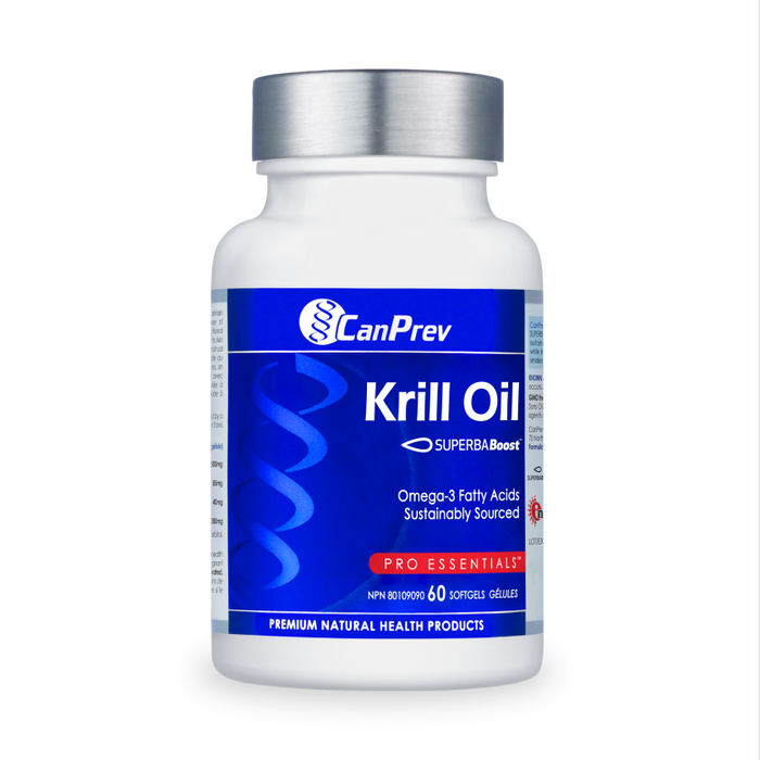 CanPrev Krill Oil – Omega-3 Fatty Acids for Heart & Brain Health (60 Softgels) 60sftgls
