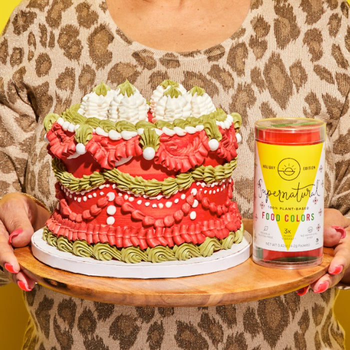 Supernatural 100% Plant-Based Christmas Food Coloring – Vibrant Natural Colors (4 x— 2g Packets) 4-2g. packets