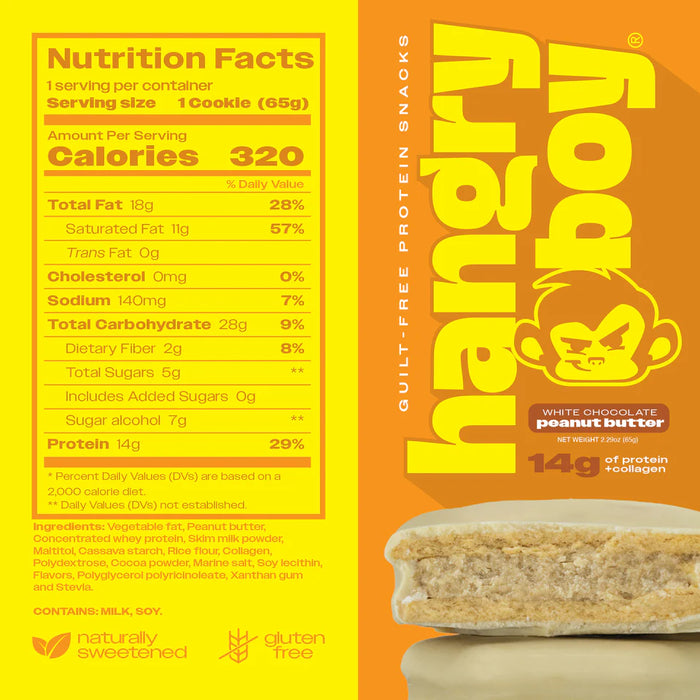 Hangry Boy Cookie Sandwich – White Chocolate Peanut Butter (65g)
