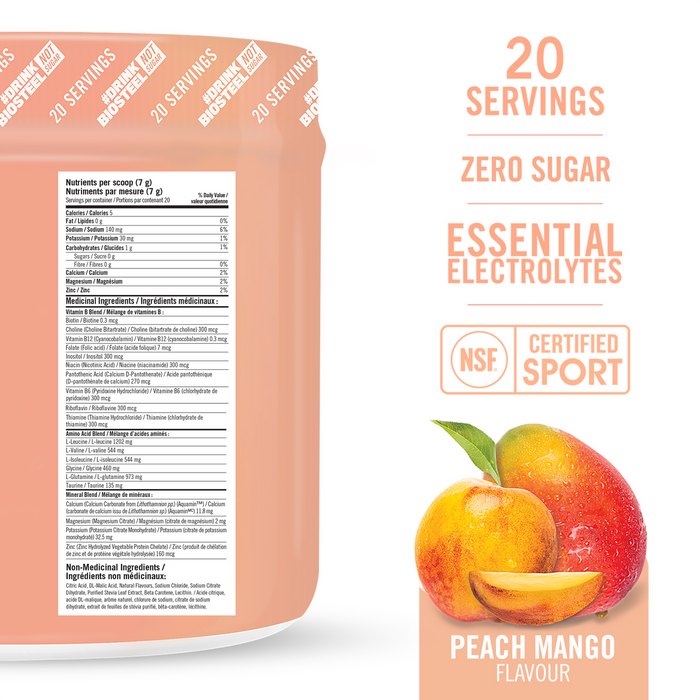 BioSteel Hydration Powder Mix Peach Mango 140g