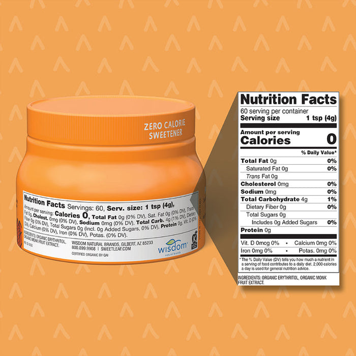 Monk Fruit Organic Granular Sweetener with Erythritol 240g