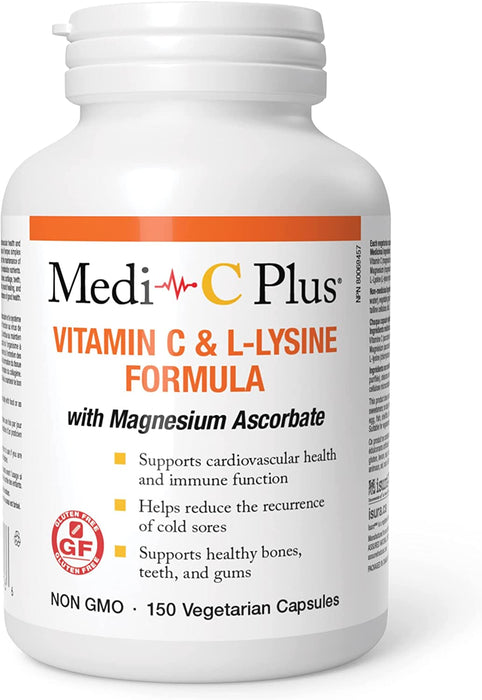 Medi C Plus - Vitamin C & L-Lysine Formula 150 Vegecaps
