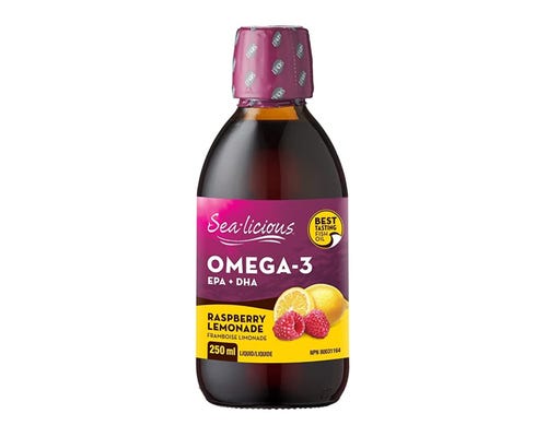 Sea-Licious Omega-3 Oil Raspberry Lemonade - Source of Omega-3 Fatty Acids for the Maintenance of Good Health.  250ml