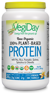 VegiDay Raw Organic 100% Plant-Based Protein (French Vanilla) 1026g