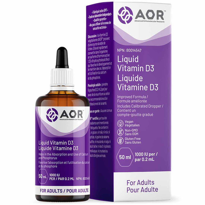 AOR - Liquid Vitamin D3 (1000IU per 0.2 ml) 50ml