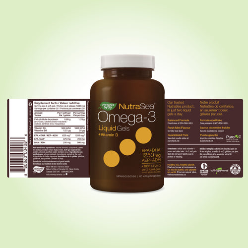 NutraSea Omega-3 + Vitamin D 60 Softgels