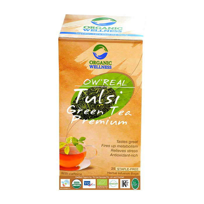 Organic Wellness OW'REAL Herbal Teas - Tulsi Green Tea 25 Tea Bags