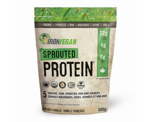 Iron Vegan Sprouted Protein (French Vanilla) 500g