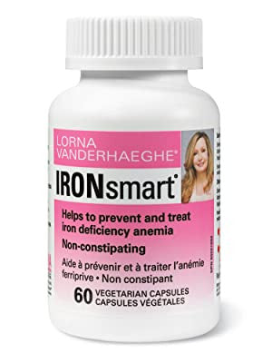 SmartSolutons Lorna Vanderhaeghe IronSmart High Absorption Elemental Iron Helps To Prevent Iron Deficiency Anemia Non Constipating 90 Vegecaps