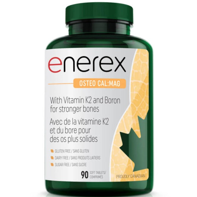 Enerex Osteo Cal:Mag with Vitamin K2 and Boron for Stronger Bones 90 Tablets