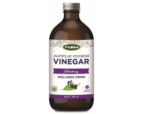 Flora Apple Cider Vinegar Wellness Drink (Elderberry) 500ML