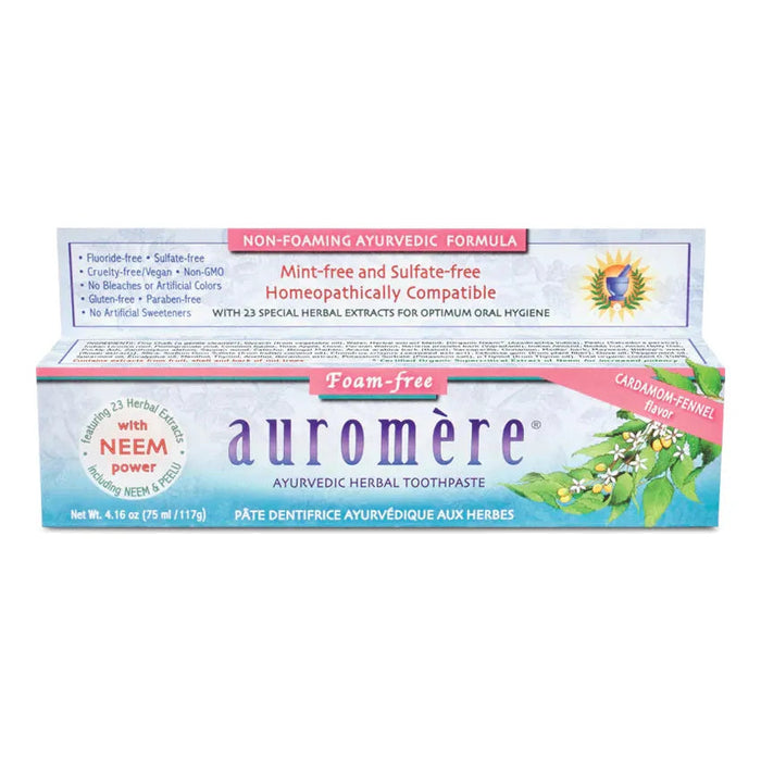 Auromere Foam-Free Herbal Toothpaste (Cardamon-Fennel) 75ML