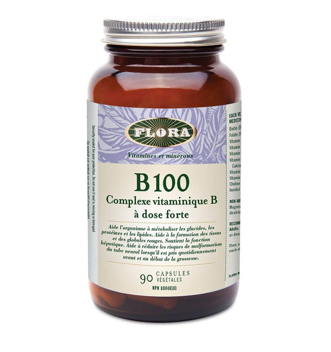 Flora - B100 High Potency B Vitamin Complex 90VEGCAP
