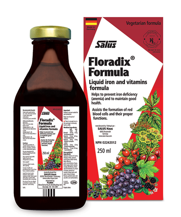 Salus Floradix Formula Liquid Iron and Vitamins Formula Prevent Iron Deficiency (Anemia) 250ml