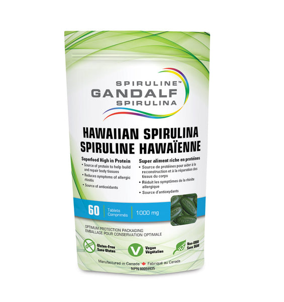 Spiruline Gandalf Hawaiian Spirulina 1000mg 60 Tablets — Aura Natural