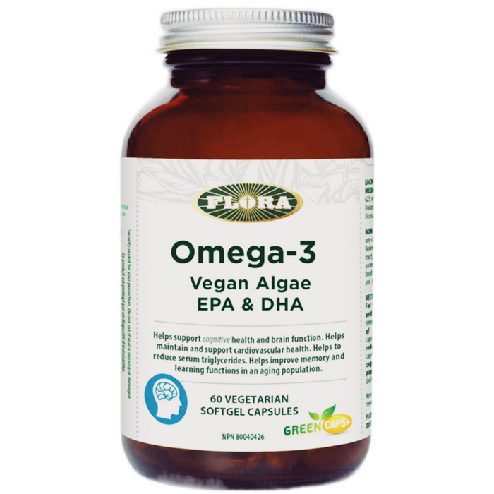 Flora Omega Brain+ Vegan Algae EPA & DHA 60 Vegecaps