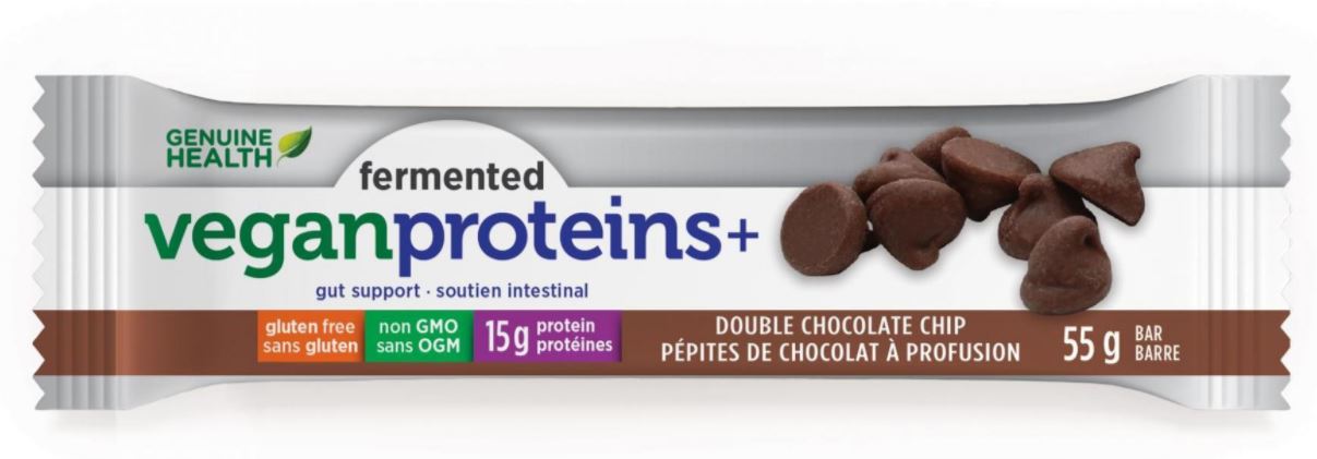 Genuine Health Fermented Veganproteins+ Bars - Double Chocolate Chip 55g