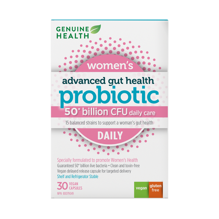 Genuine Health Women's Advanced Gut Health Probiotic (50Billion) Daily 30 Vegecaps