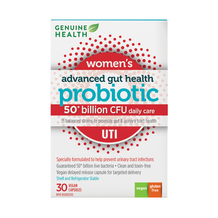 Genuine Health Women's Advanced Gut Health Probiotic (50Billion) UTI 30 Vegecaps