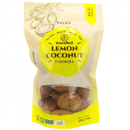 GluteNull Gluten Free Vegan Cookies - Lemon Coconut 220g