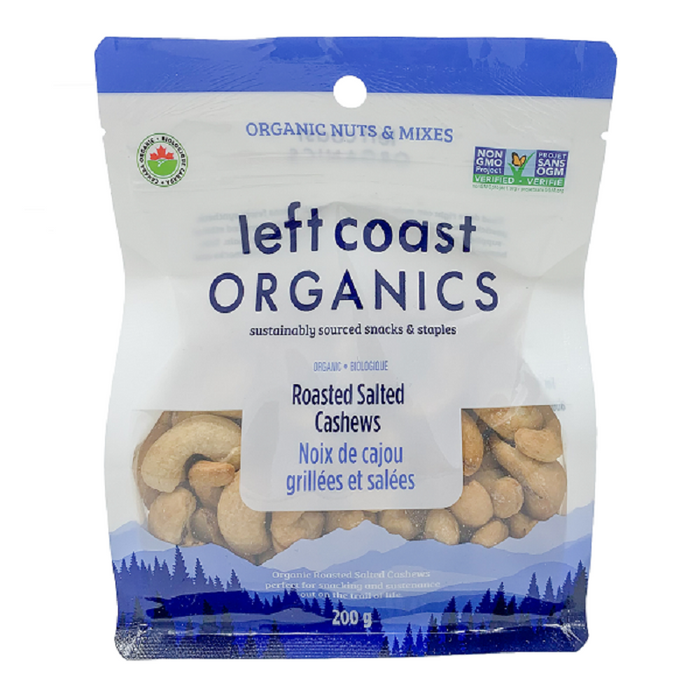 Left Coast Naturals Organic Cashews - Unsalted 200g
