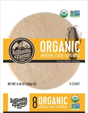 LaTortilla Factory Yellow Corn Organic Tortillas (8) 240g