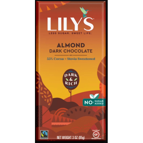 Lily's Fair Trade Chocolate Bars - Almond Dark 85g