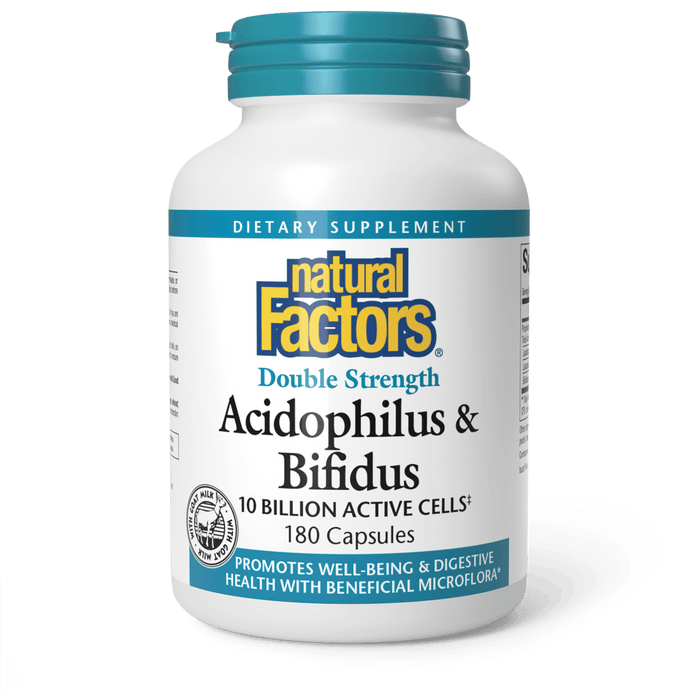 Natural Factors Double Strength Acidophilus Bifidus 180 Capsules