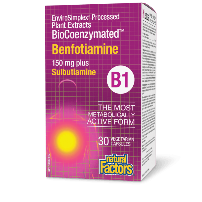 Natural Factors - B1 capsules ( BioCoenzymated Benfotiamine) 30 Vegecaps