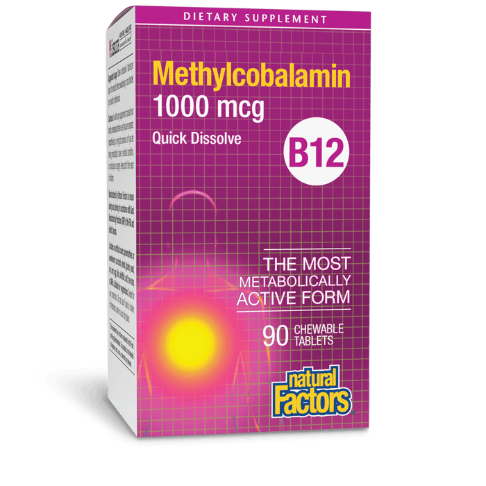 Natural Factors - B12 Methylcobalamin 1000 mcg (quick dissolve) 90 Tablets