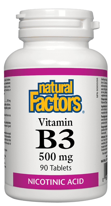 Natural Factors Vitamin B3 Nicotinic Acid 500mg 90 Tabs
