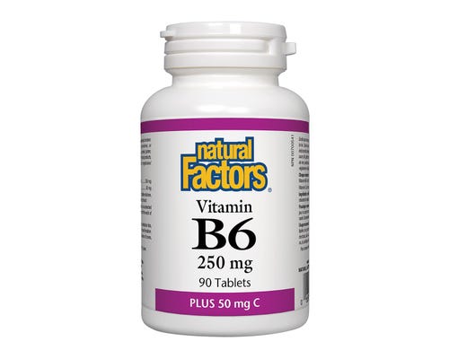 Natural Factors Vitamin B6 250mg plus 50 mg C 90 Tabs