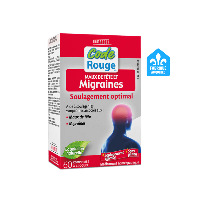 Homeocan Headache and Migraine Optimum Relief – Natural Pain Relief Formula (60 Chewable Tablets) 120ml